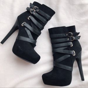 Black high heel booties